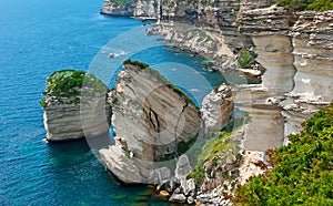 U Diu Grossu rock formation at the coast of Bonifacio, Corsica, France