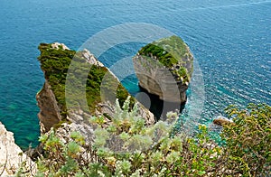 U Diu Grossu rock from the top, Bonifacio, Corsica, France