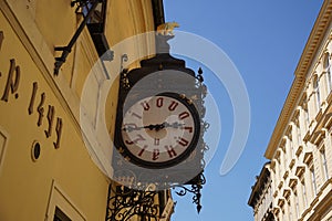 U Fleku Pivovar Restaurant, Beer Hall and Brewery Entrance with Clock. One o the Oldest