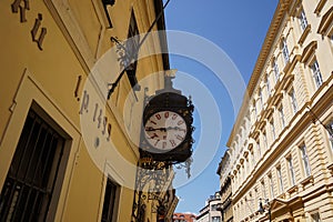 U Fleku Pivovar Restaurant, Beer Hall and Brewery Entrance with Clock. One o the Oldest