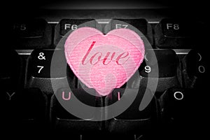 U and I - love forever - 'love' on pink heart