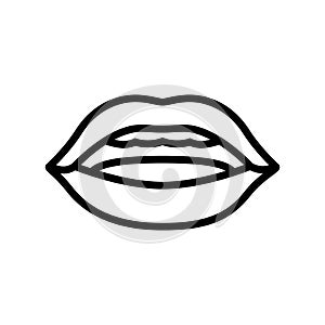 u letter mouth animate line icon vector illustration