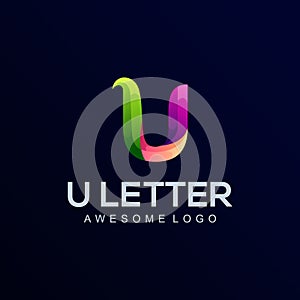 U logo letter initial colorful gradient