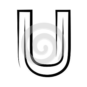 U logo studio letter, u design icon logotype technology font