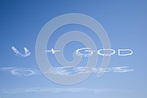 U plus God skywriting photo