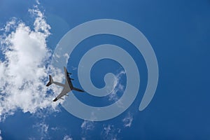 U.S. Air Force military jet at high speed against the sky