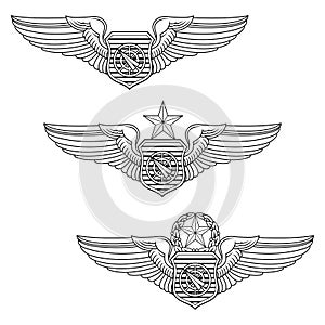 U.S. Air Force Weapons Controller Officer Badge Set