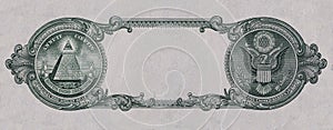U.S. dollar border with empty middle area