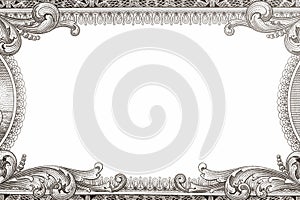 U.S. dollar border with empty middle area