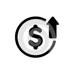 U.S. dollar rise icon illustration