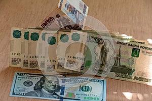 U.S. dollars exchange rate against Russian ruble