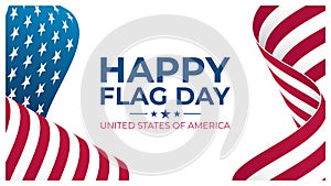 U.S. Flag Day Holiday Banner. United States Happy Flag Day celebration background with waving American national flag.