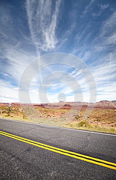 U.S. Highway 163 near Monument Valley, USA