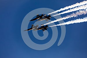 U.S. Navy Blue Angels 1-4 in formation at the 2017 Huntington Be