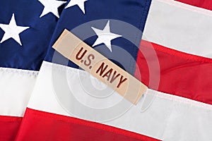 U.S. Navy Branch Tape on national USA flag