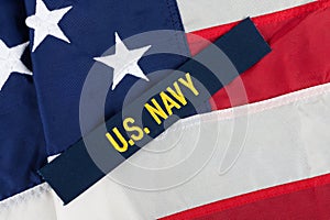 U.S. Navy Branch Tape on national USA flag