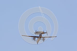 U.S. Navy E-2 Hawkeye Flying Around Palmdale, California