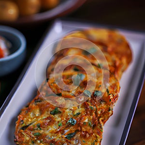 U.S. Potatoes and Kimchi Pancake