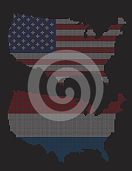 U.S.A Red, White, Blue Pixel Art