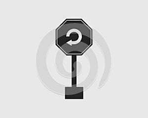 U turn arrow sign icon