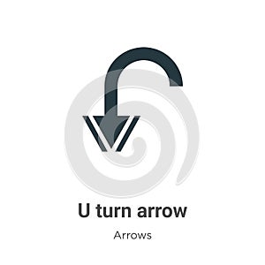 U turn arrow vector icon on white background. Flat vector u turn arrow icon symbol sign from modern arrows collection for mobile