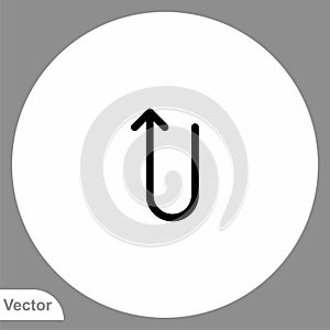 U turn icon sign vector,Symbol, logo illustration for web and mobile