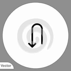 U turn icon sign vector,Symbol, logo illustration for web and mobile