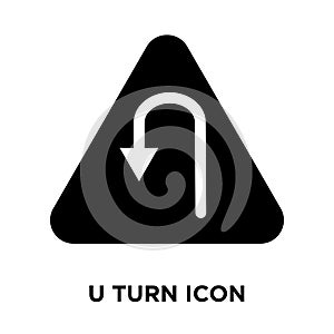 U turn icon vector isolated on white background, logo concept of