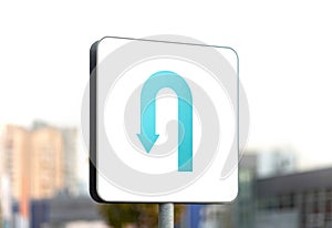 U-turn road sign