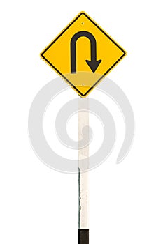 U-turn road sign