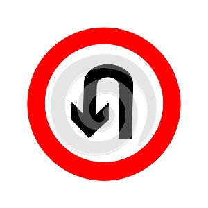U-Turn road sign. icon great for any use. Vector EPS10.
