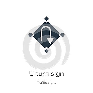 U turn sign icon vector. Trendy flat u turn sign icon from traffic signs collection isolated on white background. Vector