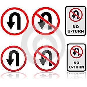 U-turn signs