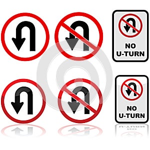 U-turn signs photo