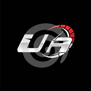 UA Logo Letter Speed Meter Racing Style