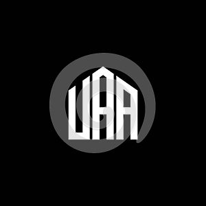UAA letter logo design on BLACK background. UAA creative initials letter logo concept. UAA letter design.UAA letter logo design on