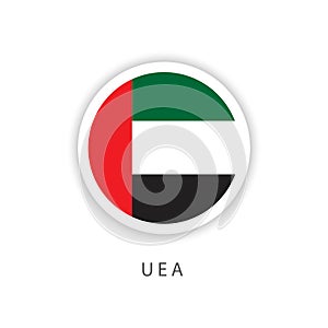 UAE Button Flag Vector Template Design Illustrator
