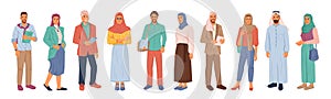 UAE citizens modern muslim people in fashion cloth