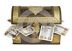 UAE Dirham bank notes in a trunk_2