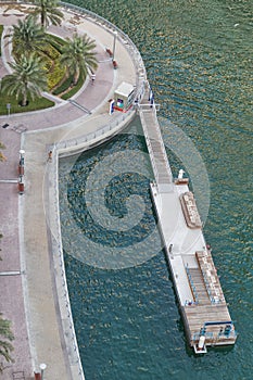 UAE/DUBAI 20 DEZ 2018 - Top view of Dubai Marina promenade. UAE