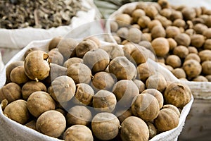 UAE Dubai dried lemons and other spices for sale in the spice souq in Deira