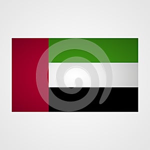 UAE flag on a gray background. Vector illustration