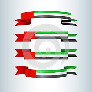 UAE flag Ribbons banners ribbon icon national flag of United Arab Emirates UAE For card banner on holiday theme National Day