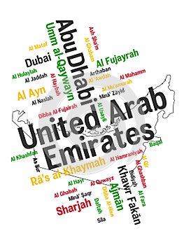 UAE map and cities photo