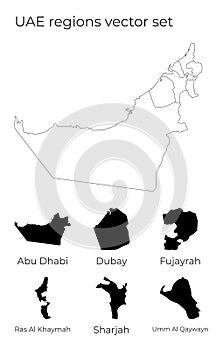 UAE map with shapes of regions.