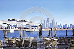 The UAE. The monorail on the palm Jumeirah.