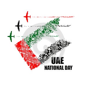 UAE National Day poster with planes performing aerobatics