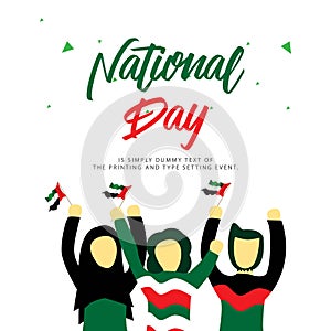 UAE National Day Vector Template Design Illustration