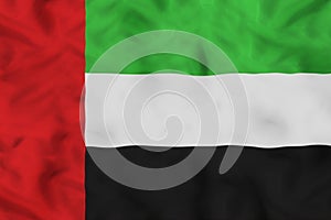 UAE national flag with waving fabric