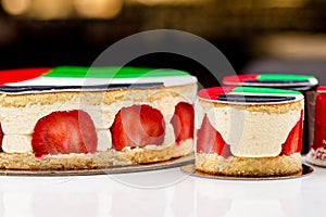 UAE National holiday celebration flag print cake and cupcakes